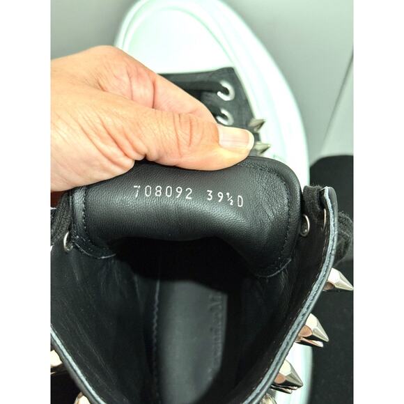 Alexander McQueen Tread Slick Leather Lace-Up Chunky Boots Black/White EU 39.5 - Picture 7 of 9